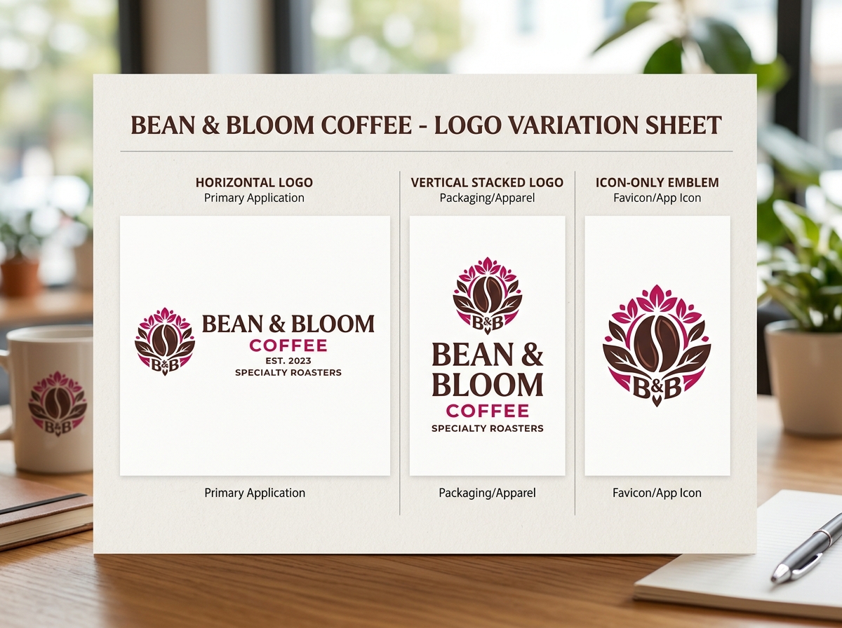 Senja Coffee, Variasi logo: horizontal, vertikal, dan ikon saja